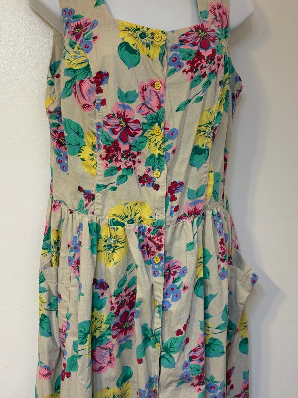 Floral Button-Front Casual Sundress (Multi-Color) vintage